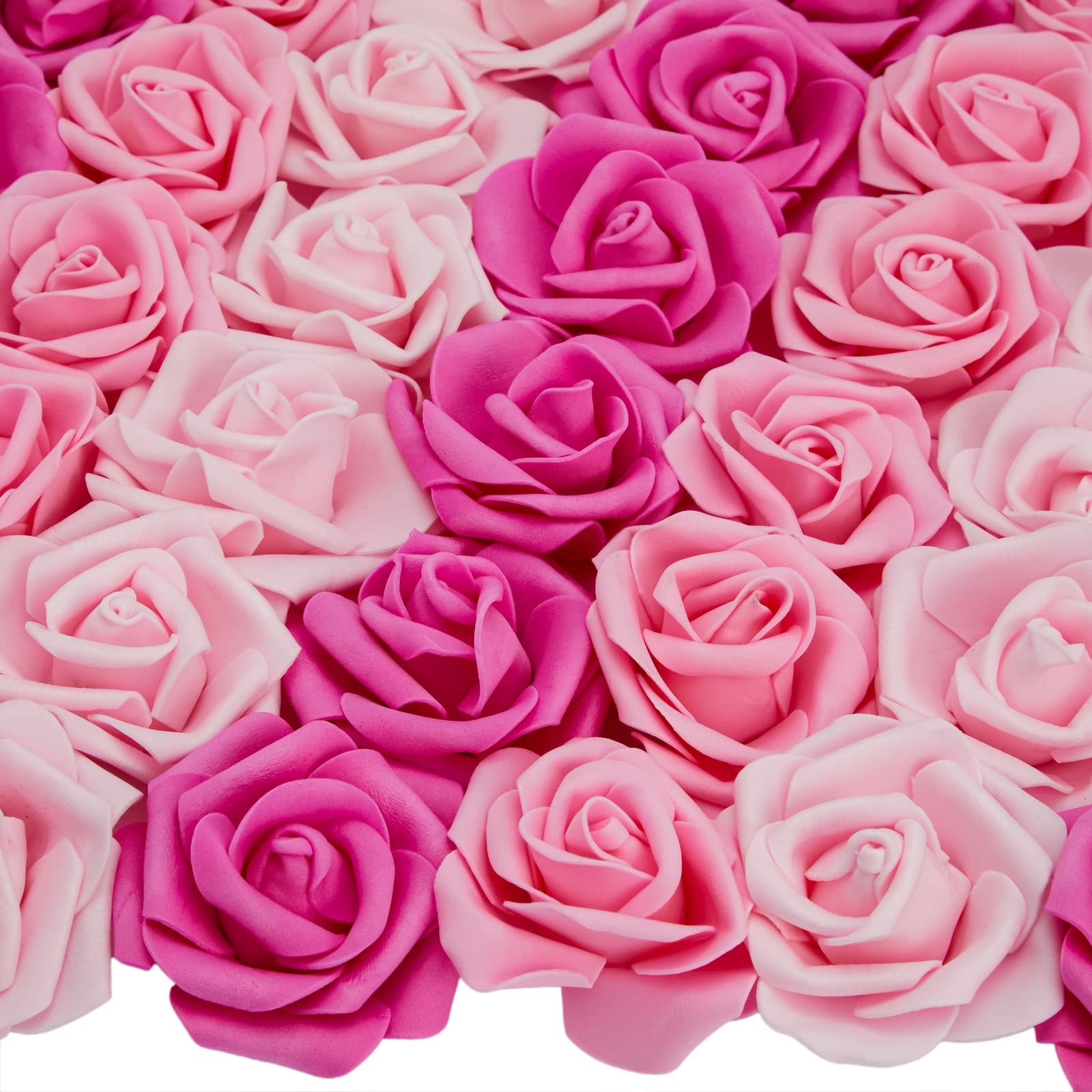Bright Creations foam rose heads in mixed pink, 3in, 100-pack for wedding decor and backdrops