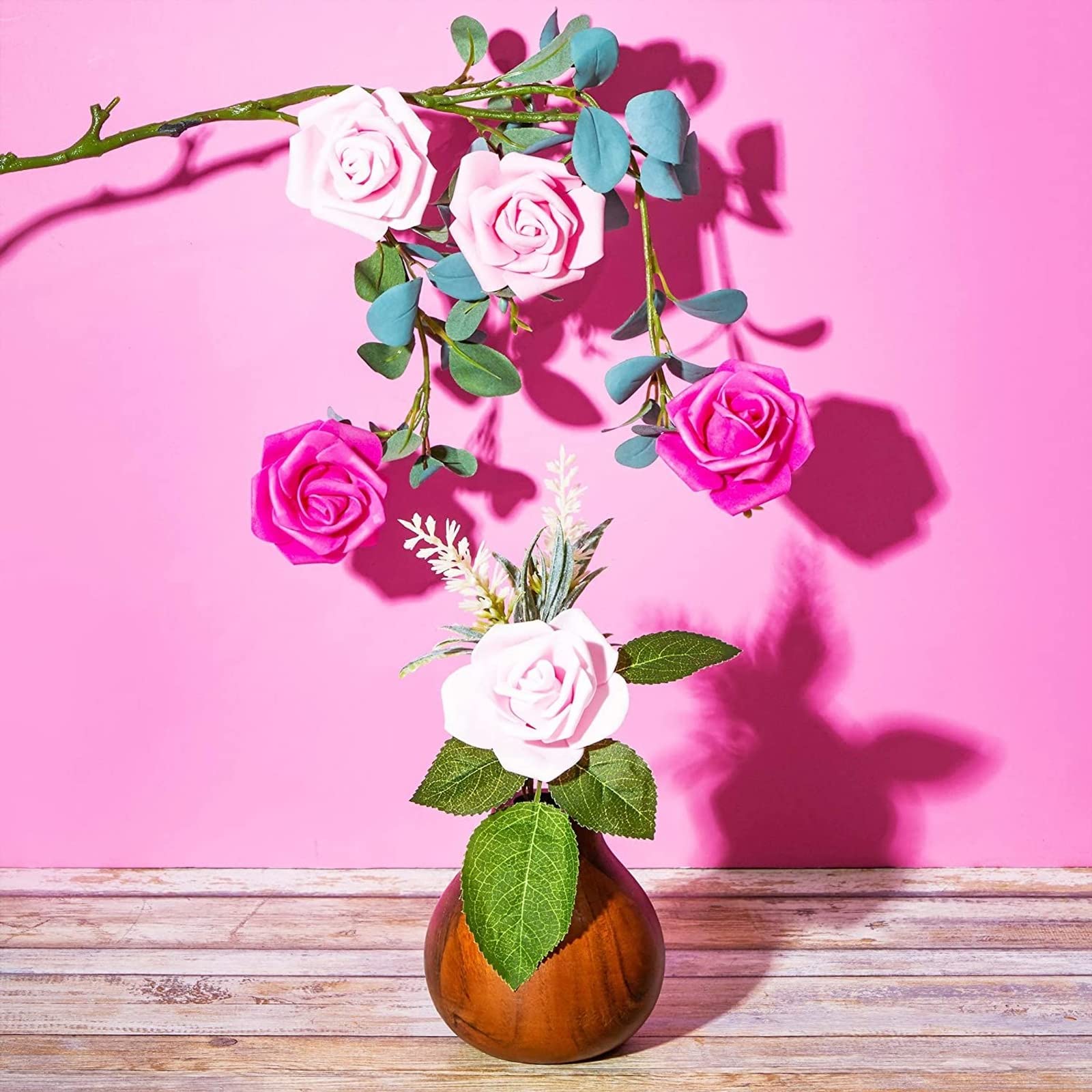 Closeup of Bright Creations foam rose heads showing realistic petals