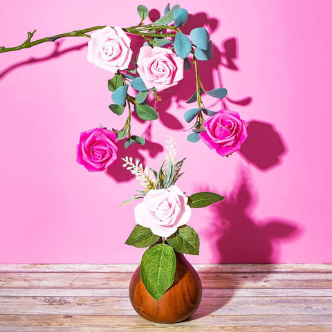 Closeup of Bright Creations foam rose heads showing realistic petals