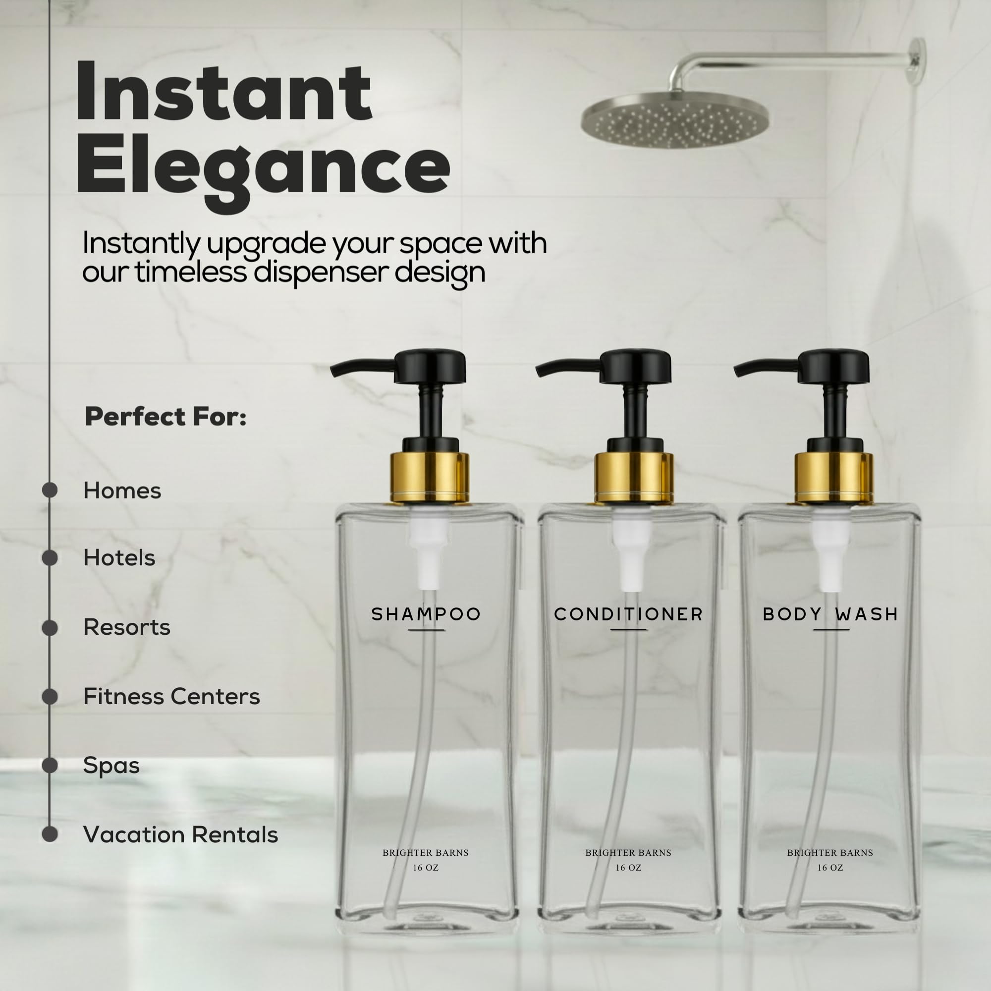 Brighter Barns pump detail showcasing gold pumps and rustproof design for durable daily use.