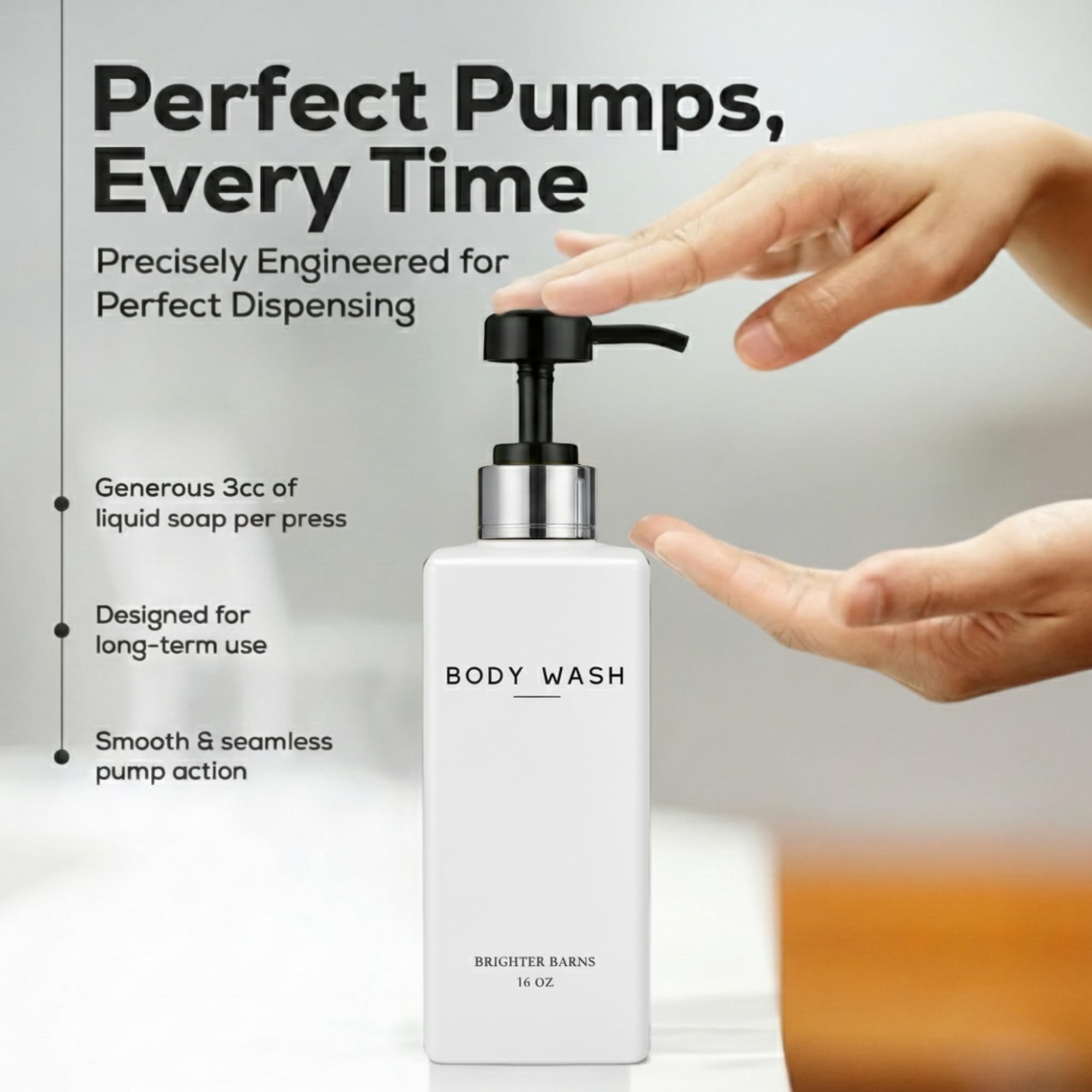 Brighter Barns refillable bottles support eco-friendly bathroom routines.