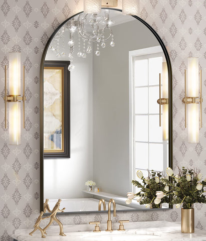 Brightify arched mirror with top arch enhances light and space in any bathroom