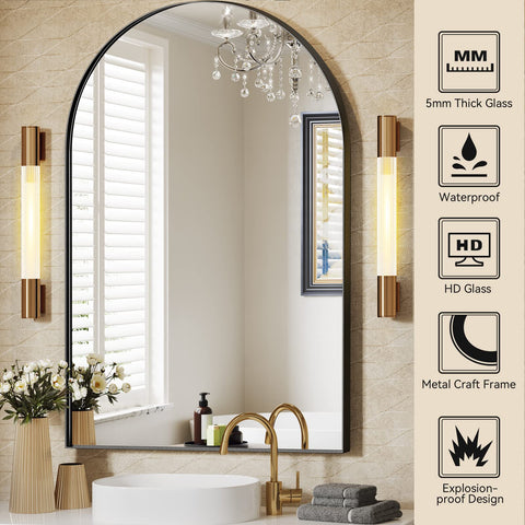 Brightify decorative mirror suits living room, vanity, or hallway setups