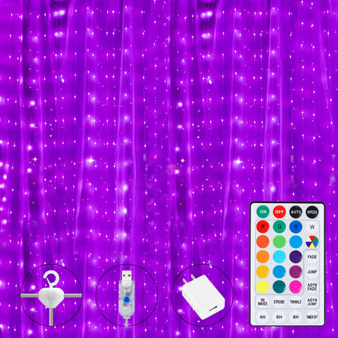Brightown 16-color curtain lights brighten bedrooms with vibrant ambience.