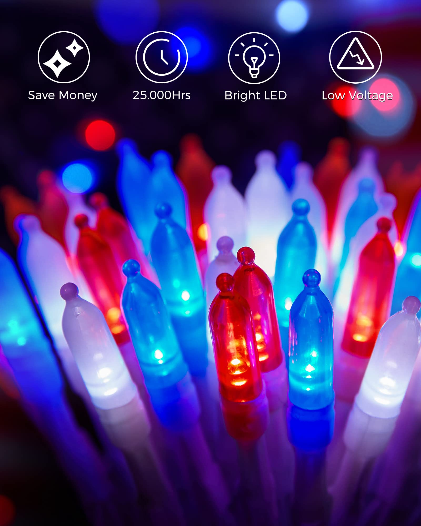 Brightown eight mode LED string lights for versatile effects