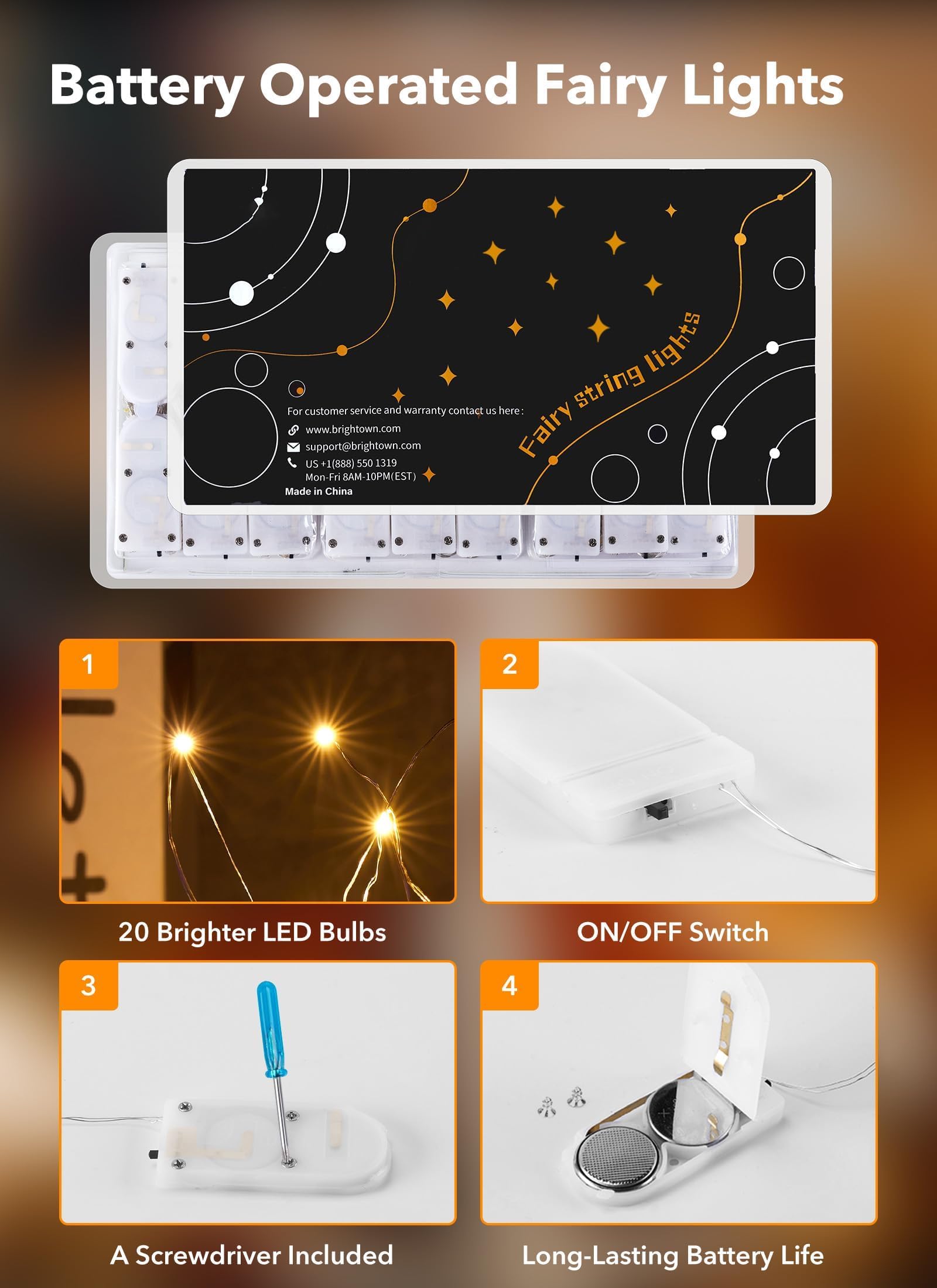 Brightown outdoor IP65 fairy lights illuminate patios and gardens in any weather.