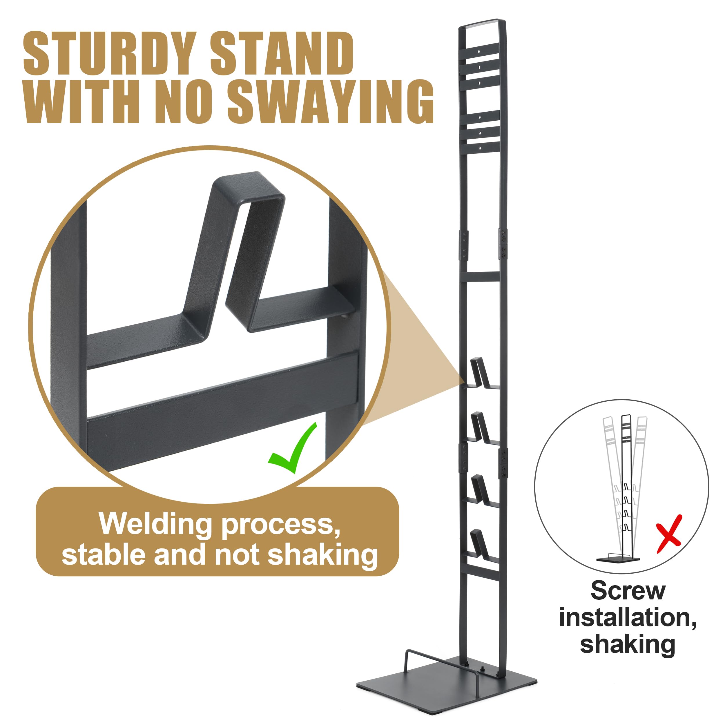 Sturdy metal construction delivers durable support for daily vacuum use.