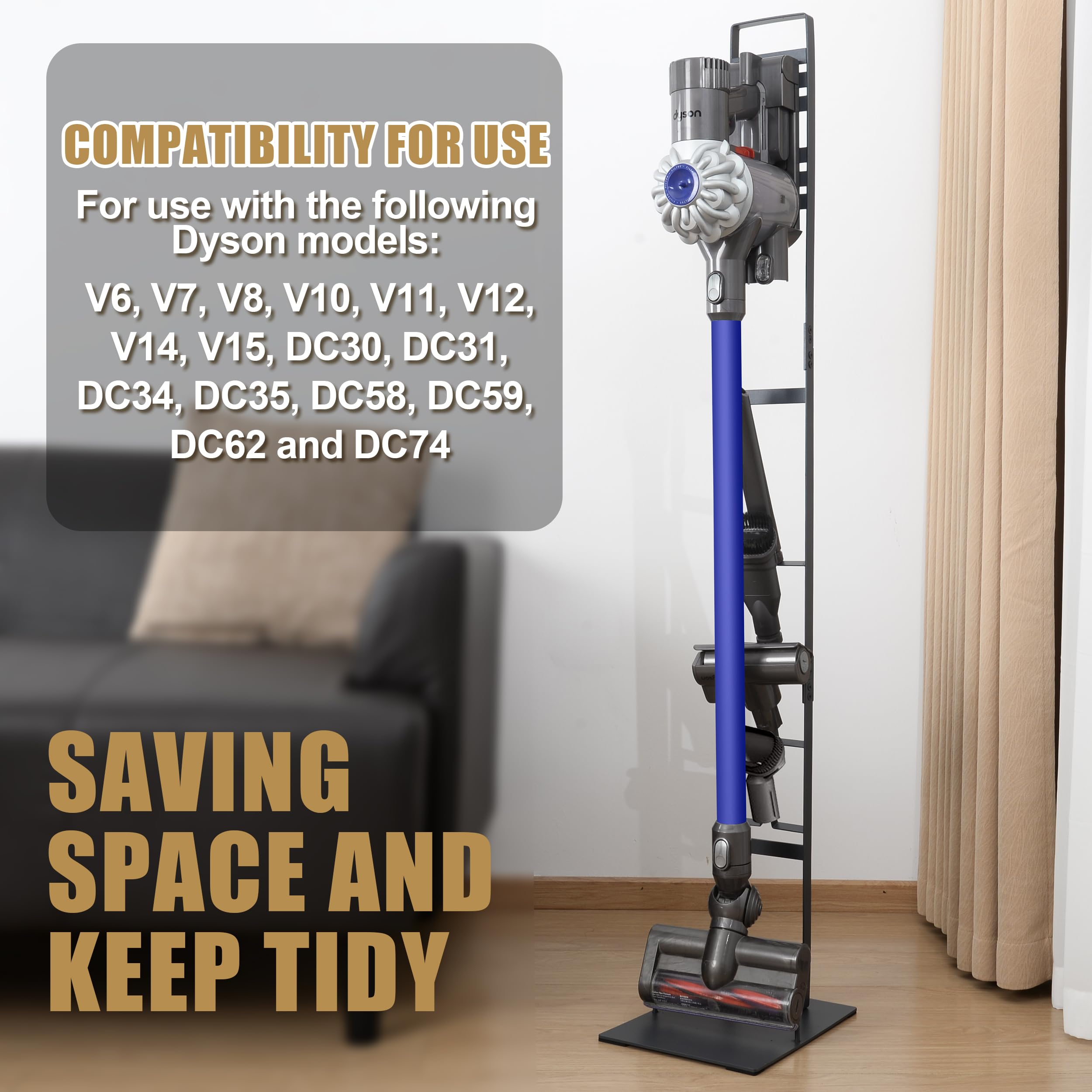 Compact stand dimension 9x11x50 inches fits tight spaces while supporting daily use.