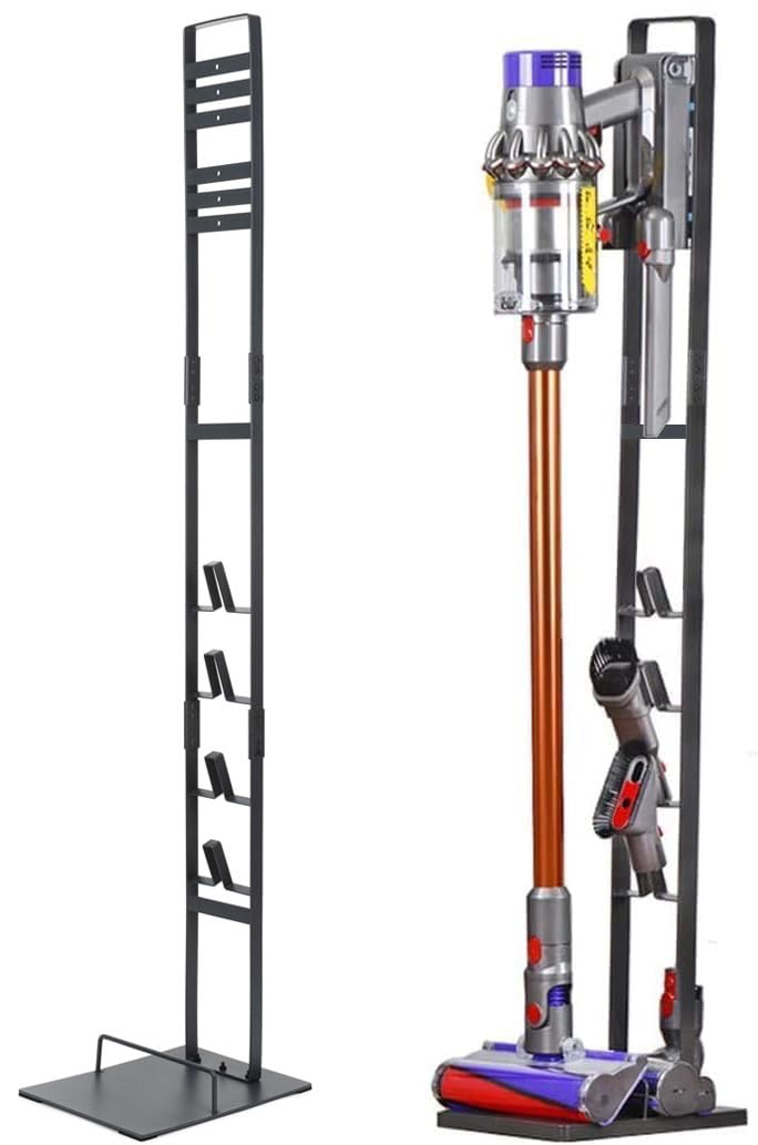 BRIGHTSHOW vacuum stand securely holds Dyson V15 and V11 models for organized storage.