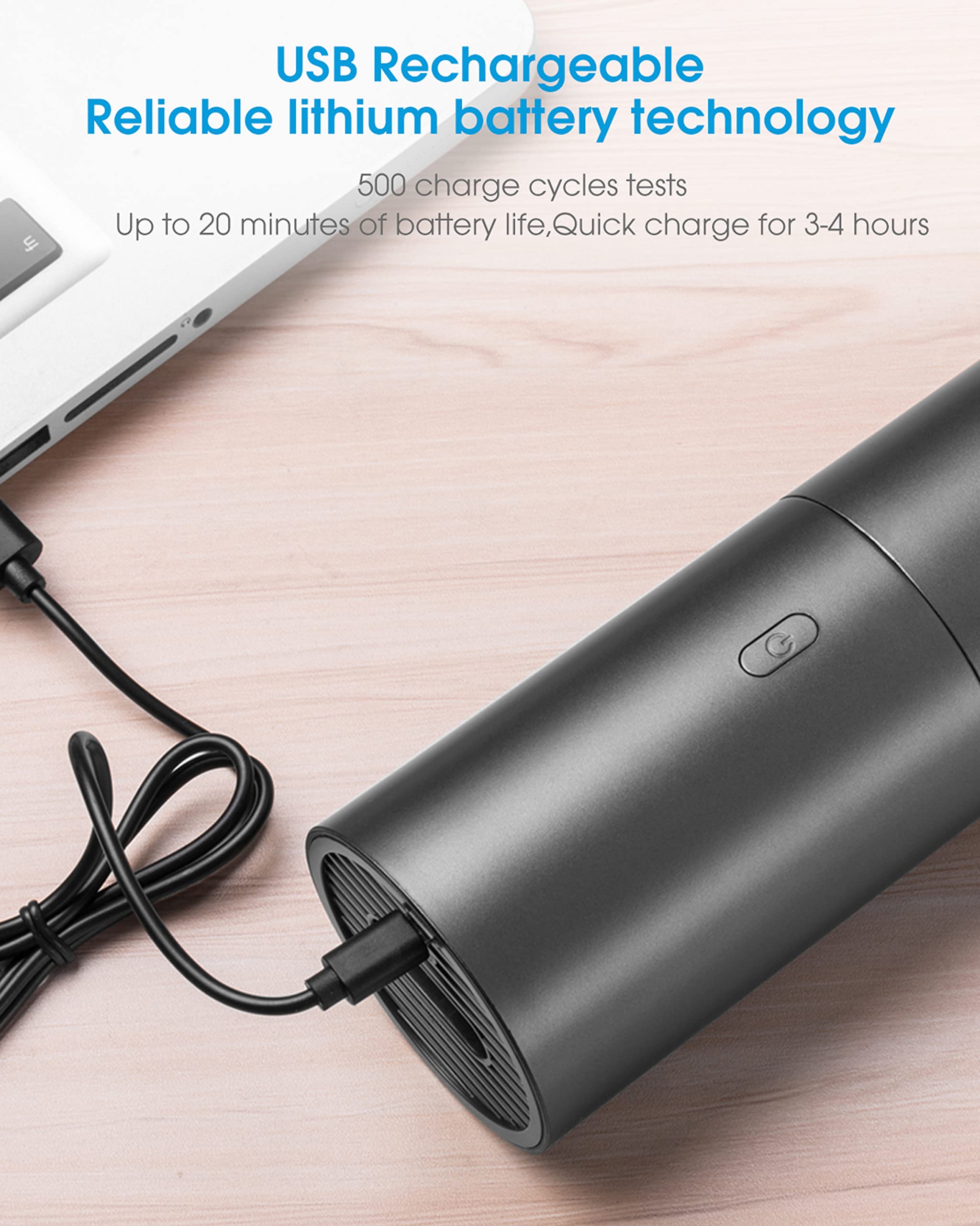 Brigii Mini Vacuum Cleaner includes three crevice tools for hard-to-reach spots