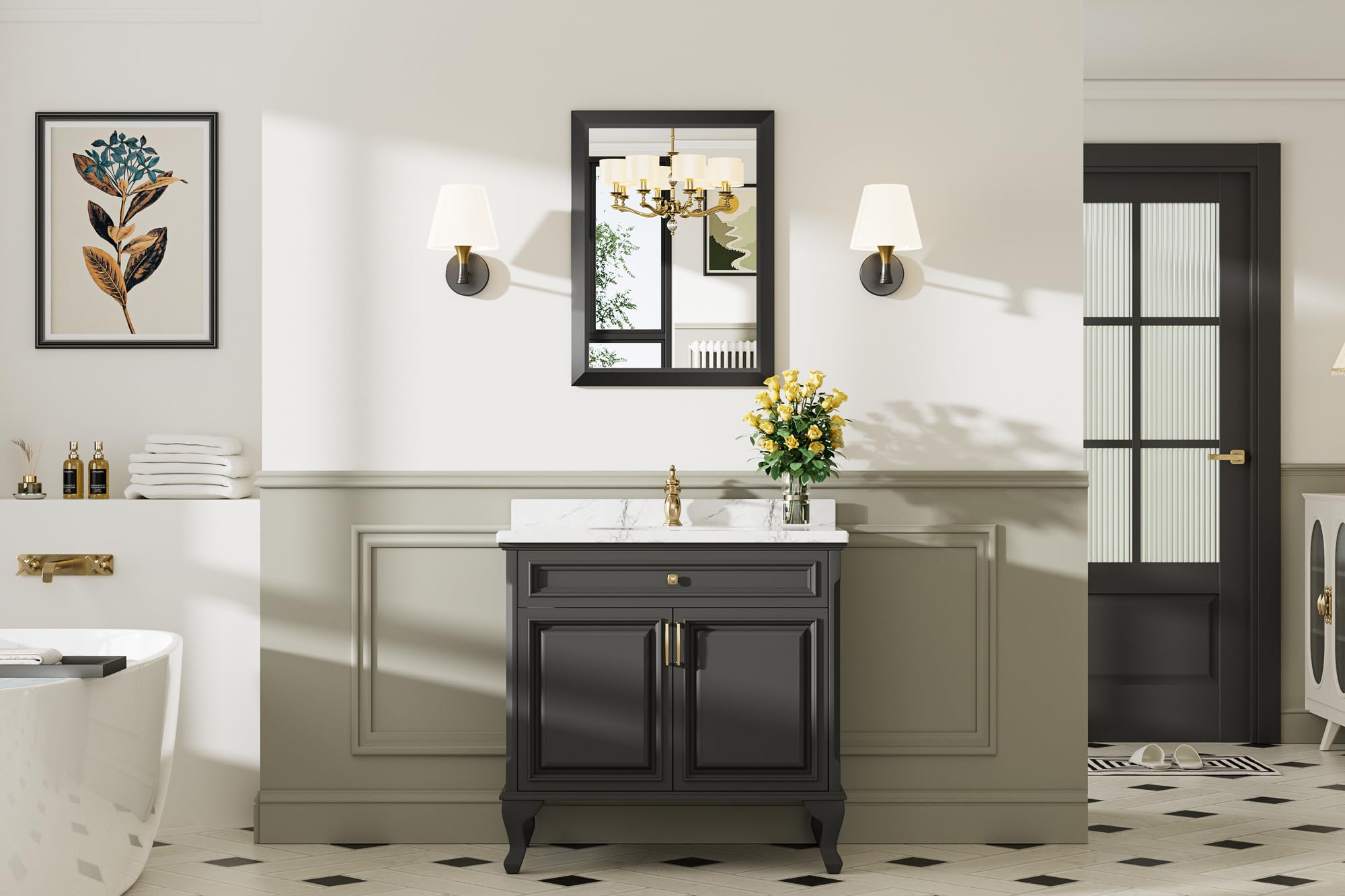 Briivue 5mm tempered glass mirror offers durable, clear reflection for daily grooming.