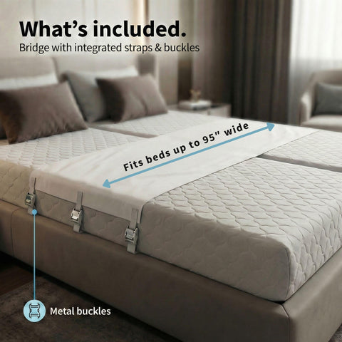 In bedroom setup with Briliantwerk bridge, the sleeping area appears seamless