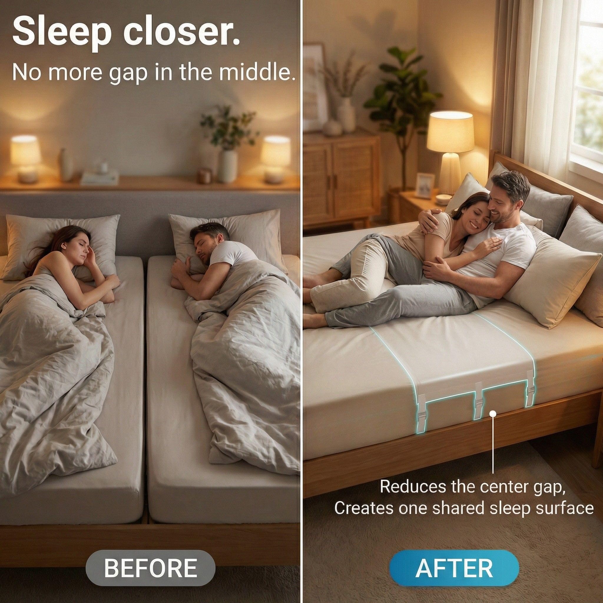 Briliantwerk bridge side view highlights three straps for secure edge-to-edge sleep