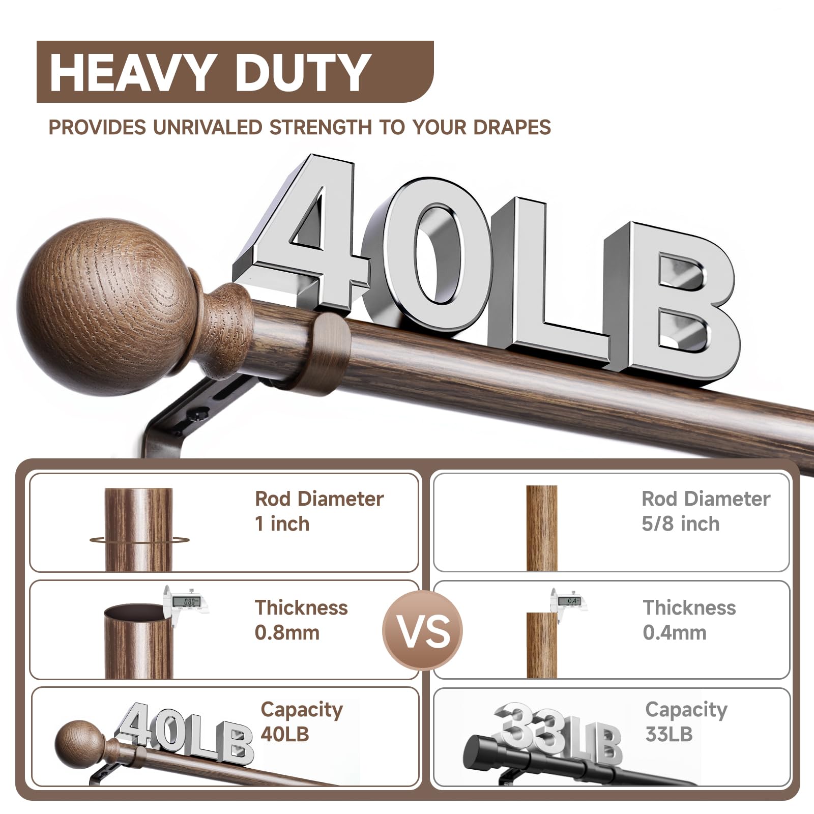 BRIOFOX 0.8 mm rod thickness contributes to a robust feel.