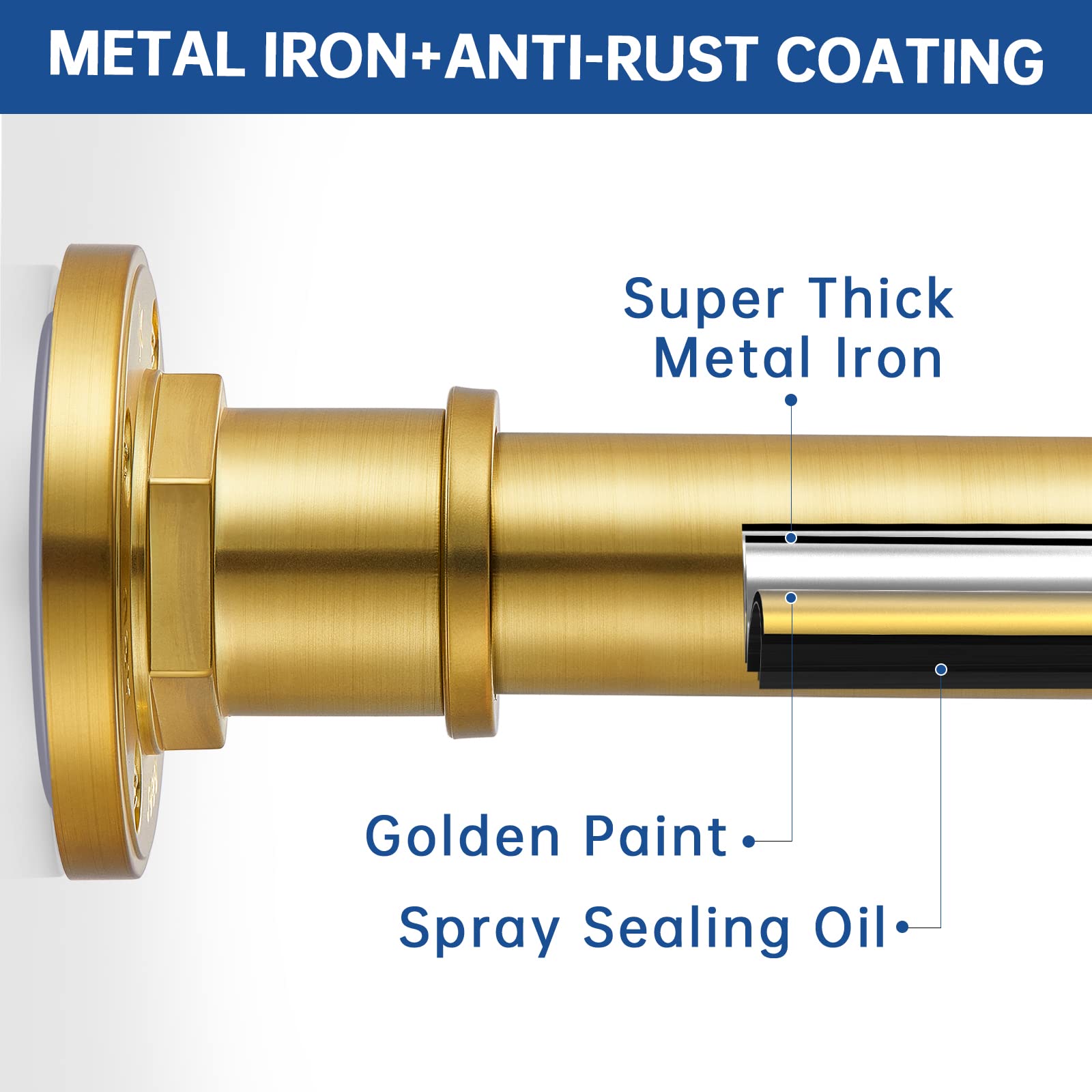 BRIOFOX 1-inch rod diameter provides sturdy curtain support