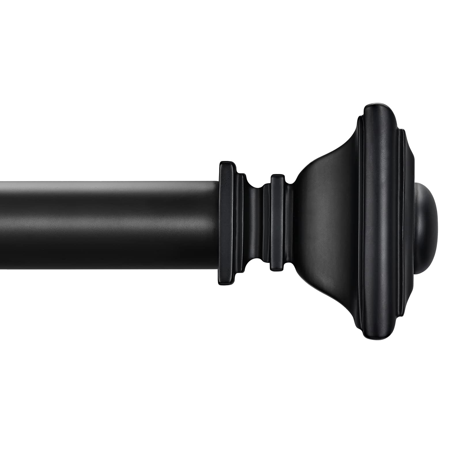 BRIOFOX black curtain rod with 1-inch diameter provides sturdy window support.