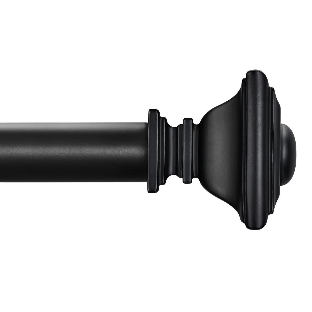 BRIOFOX black curtain rod with 1-inch diameter provides sturdy window support.