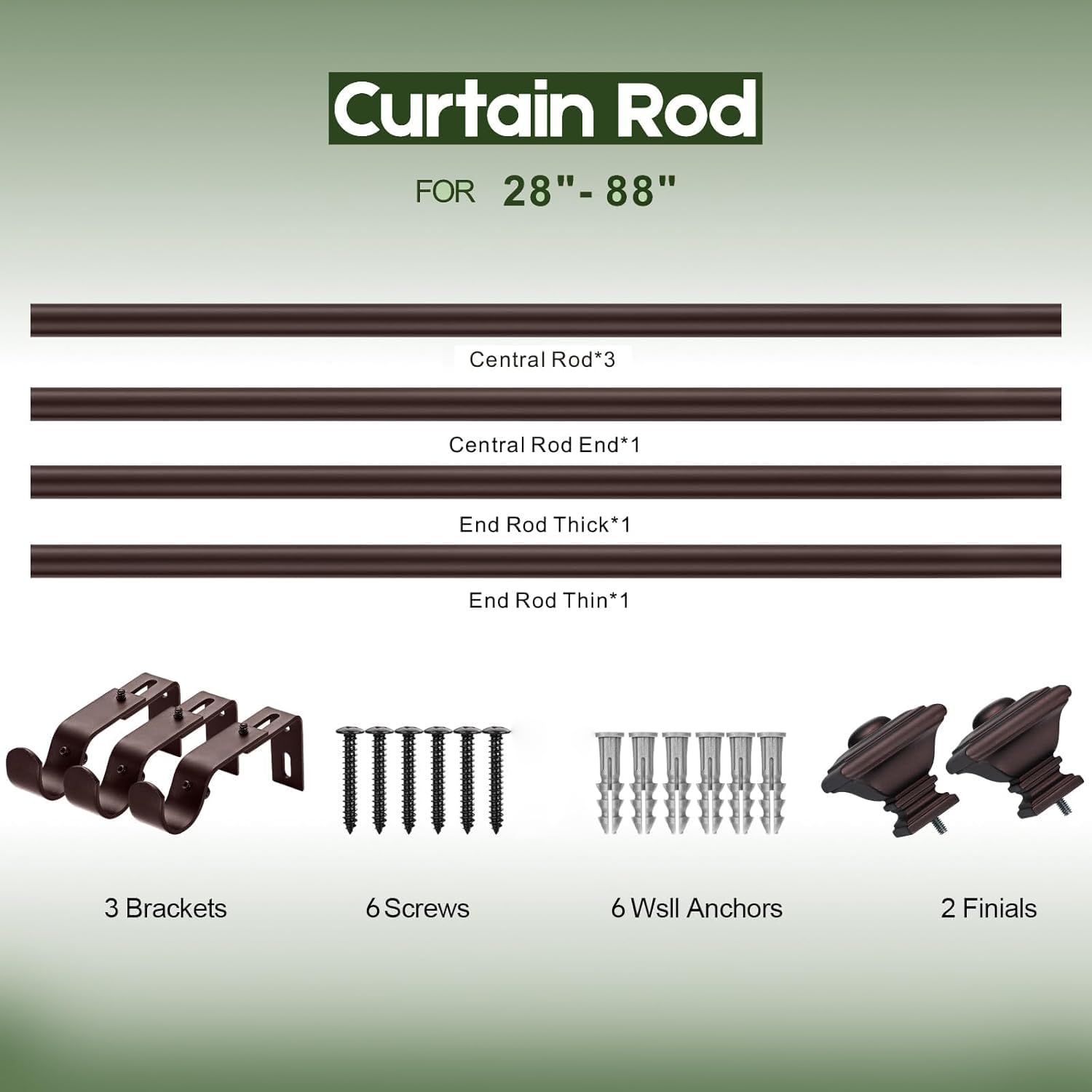 BRIOFOX central rod section showing modular design for adjustable width.