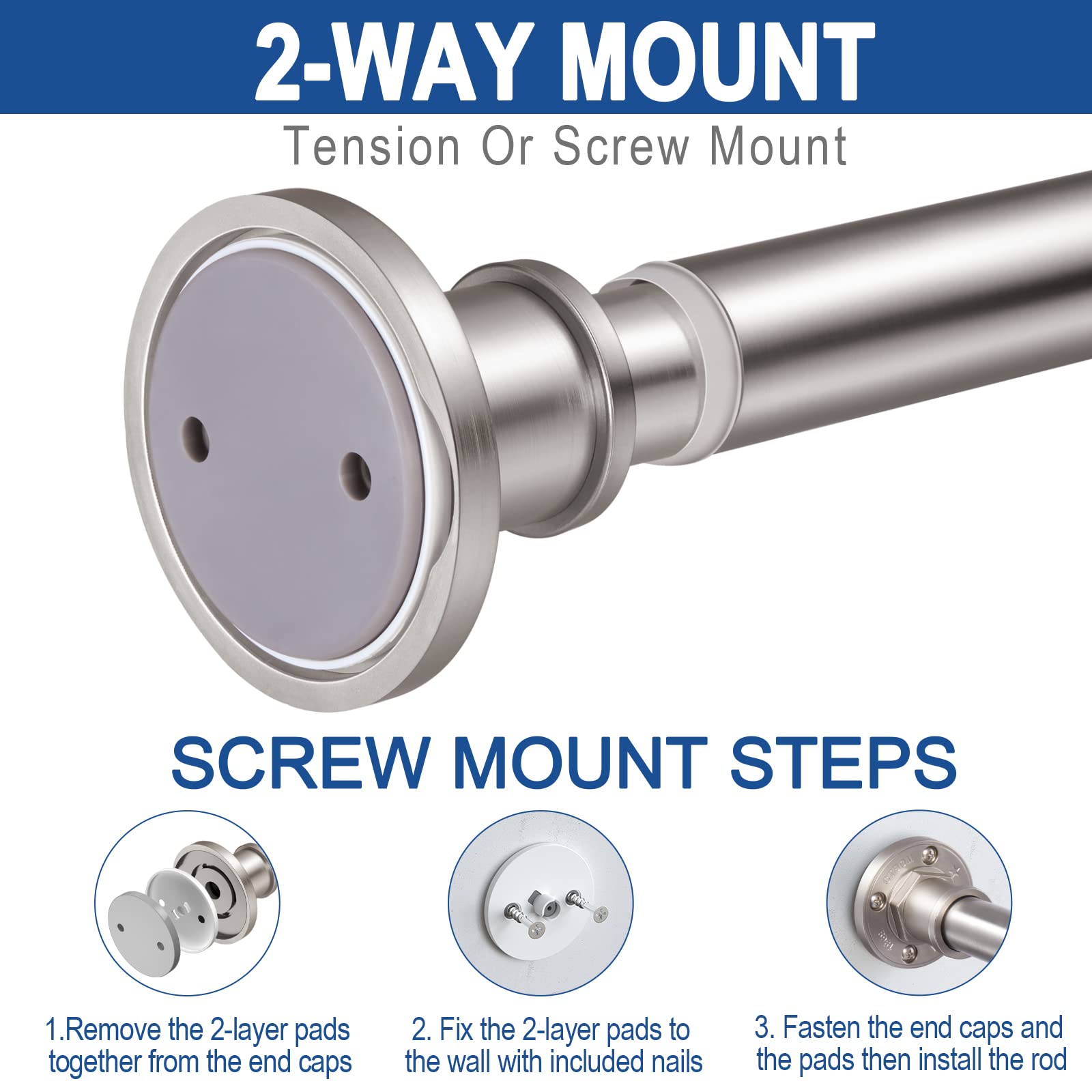 Brushed nickel 304 stainless steel body resists corrosion and remains easy to wipe.