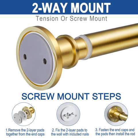 BRIOFOX gold finish shower rod resists rust and cleans easily in humid spaces