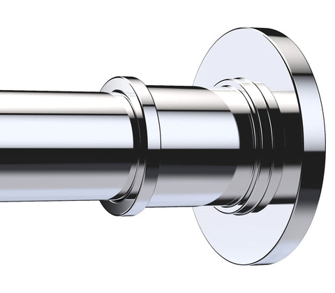 BRIOFOX industrial shower rod chrome closeup shows rustproof finish.