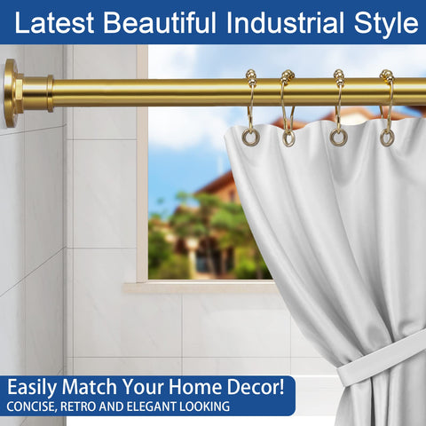 BRIOFOX shower rod with screw mount endcaps for secure fixed installation