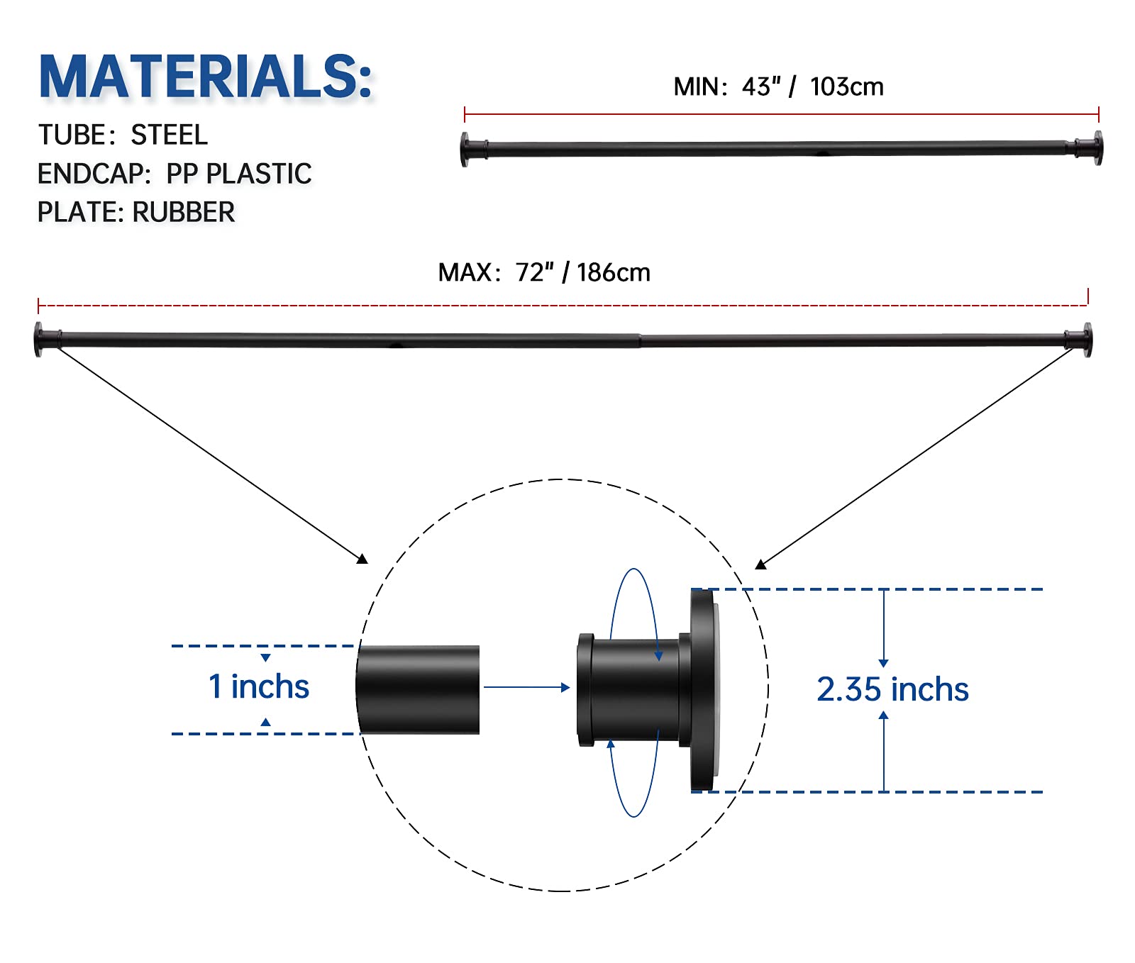 BRIOFOX multi-purpose rod suitable for indoor and outdoor spaces.