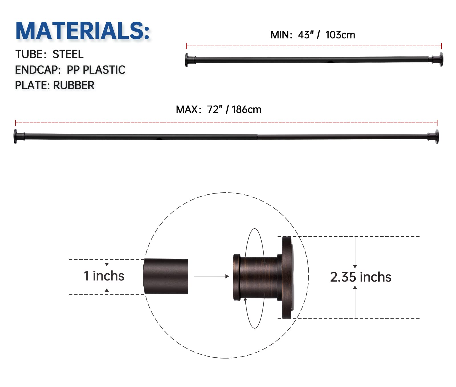 BRIOFOX multi purpose rod for shower closet doorway.
