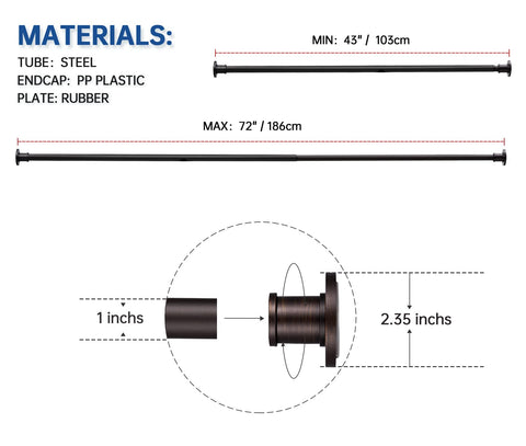 BRIOFOX multi purpose rod for shower closet doorway.