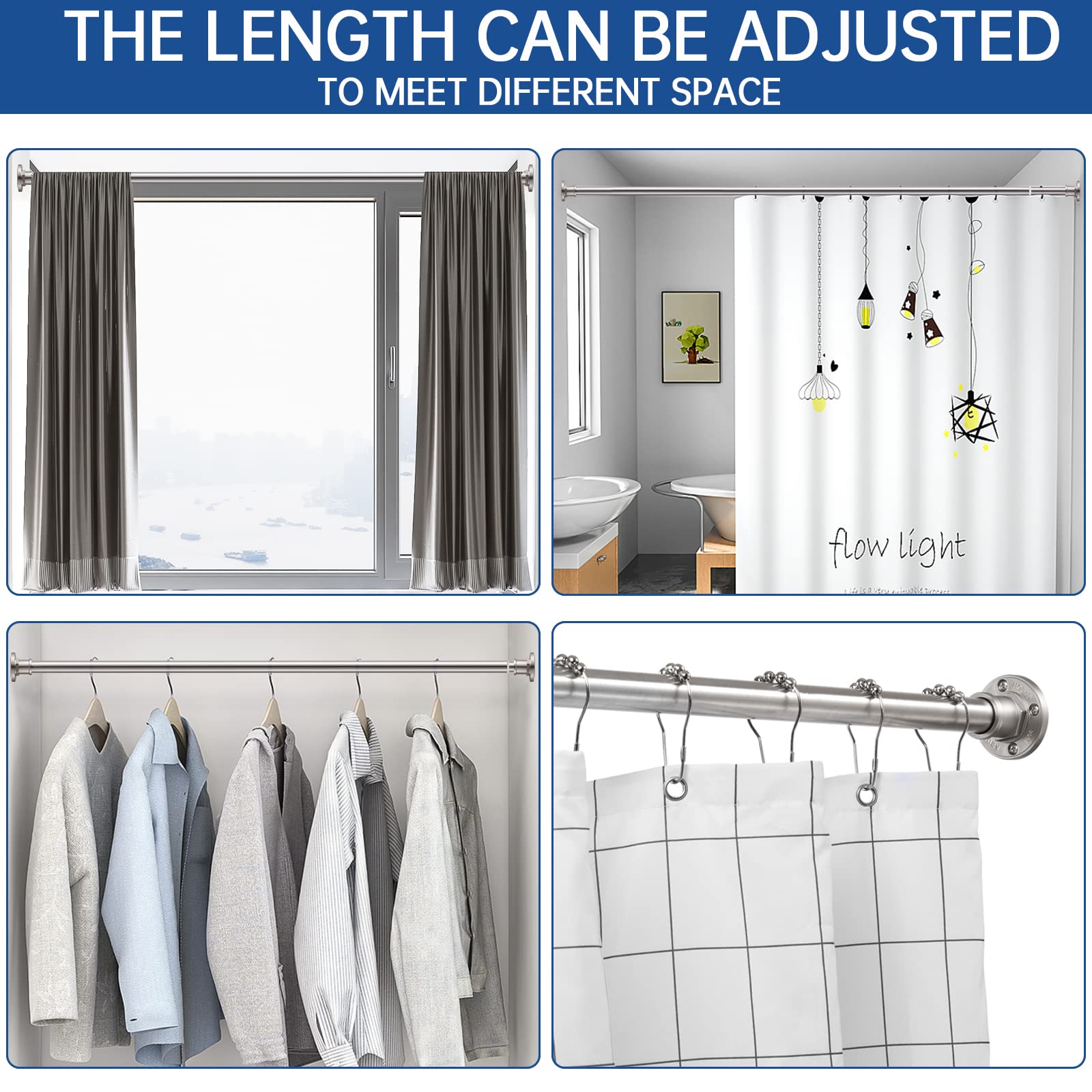 Screw mount version supports up to 60 lbs for heavier drapes.