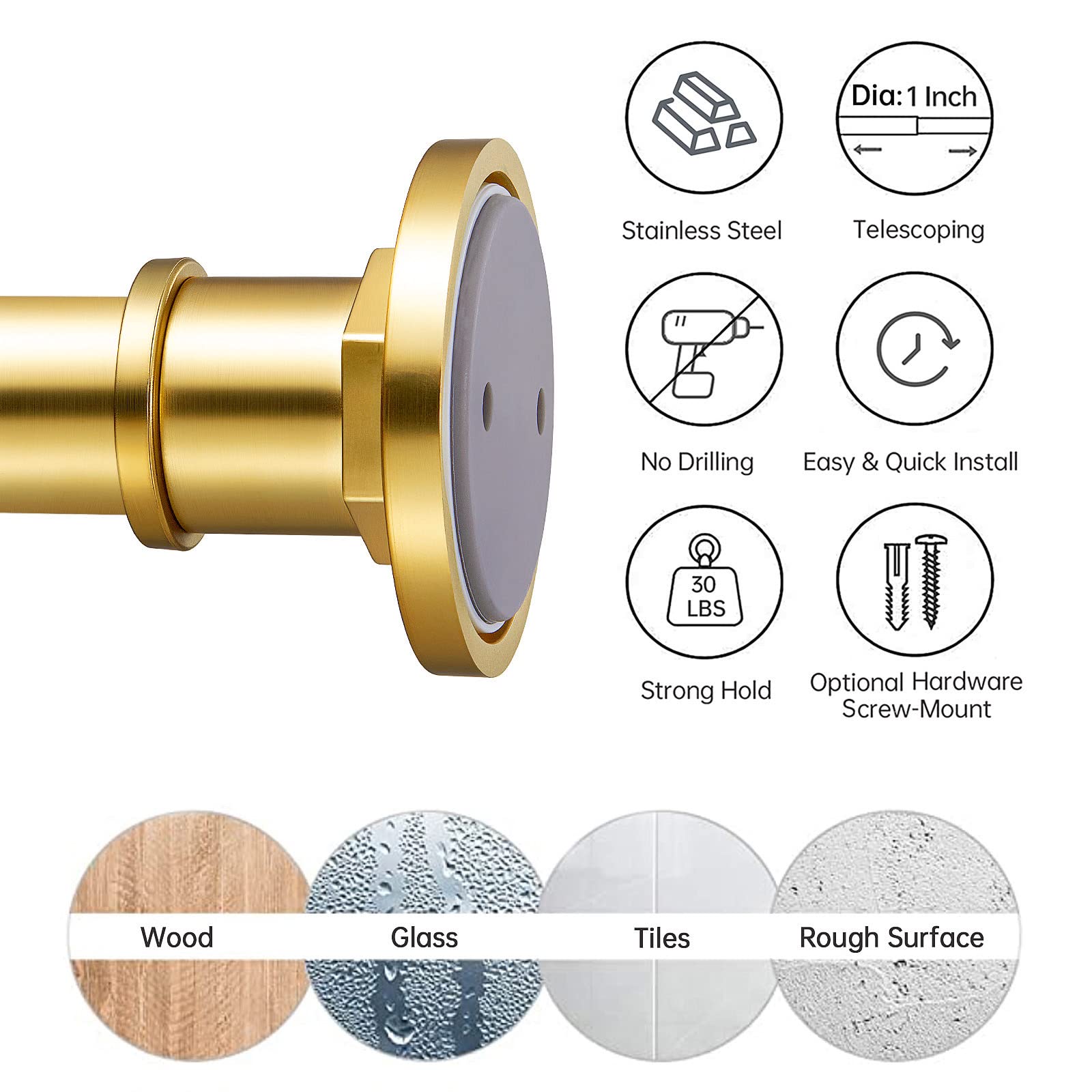 BRIOFOX rustic industrial style shower rod complements bathroom decor