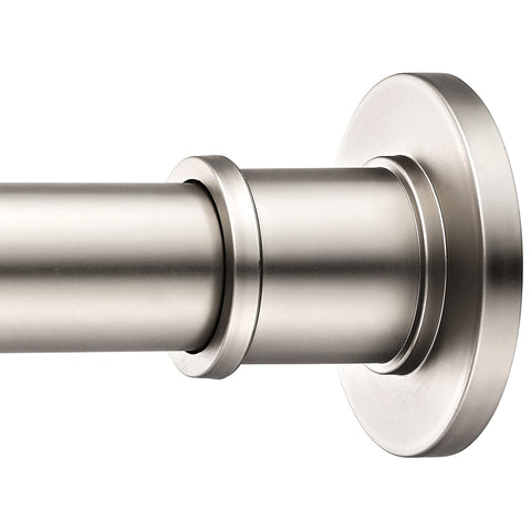 BRIOFOX satin nickel shower rod close-up showing rust-proof metal quality for bathroom decor