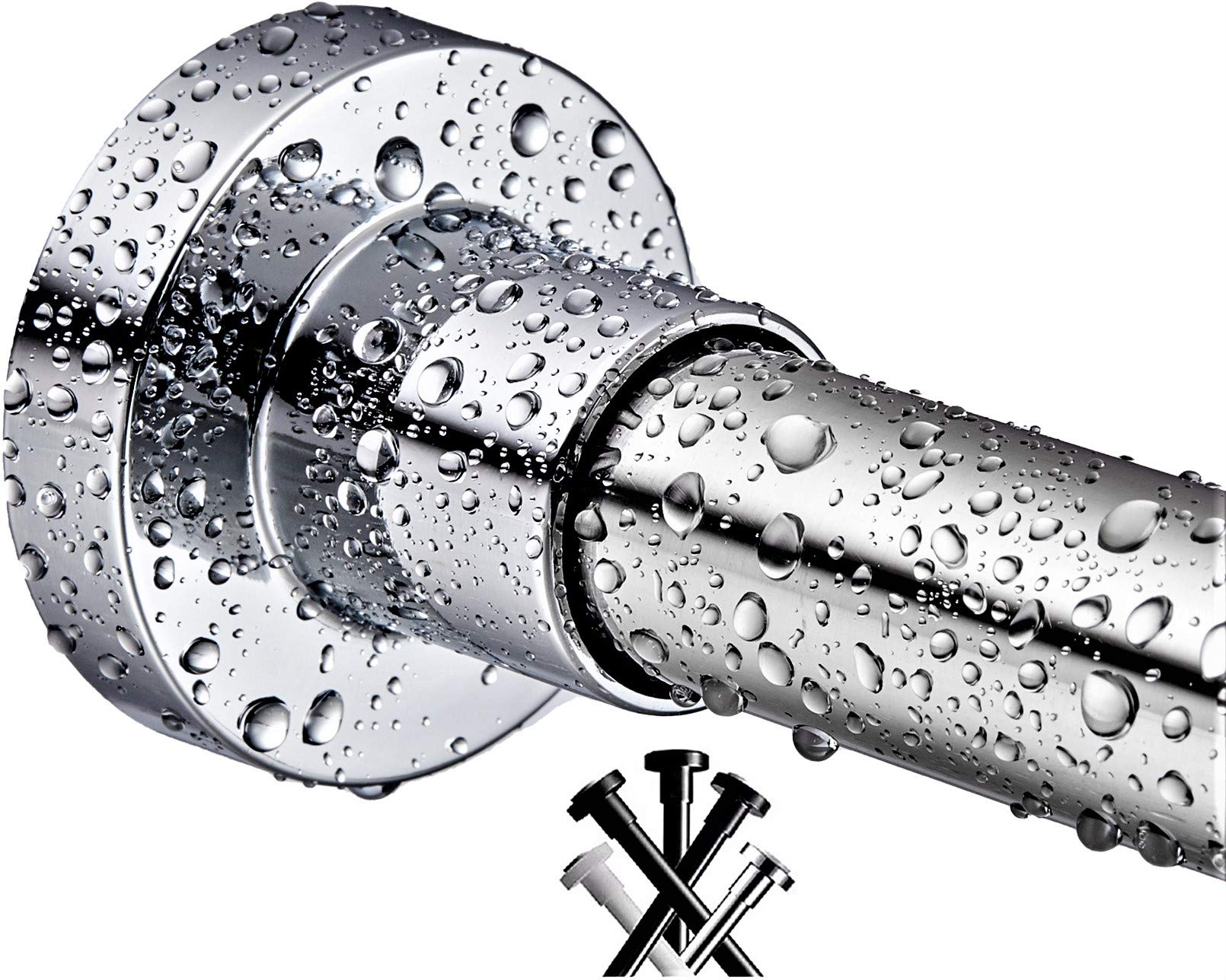 BRIOFOX shower rod 43-73in demonstrates no-drill installation for bathrooms.