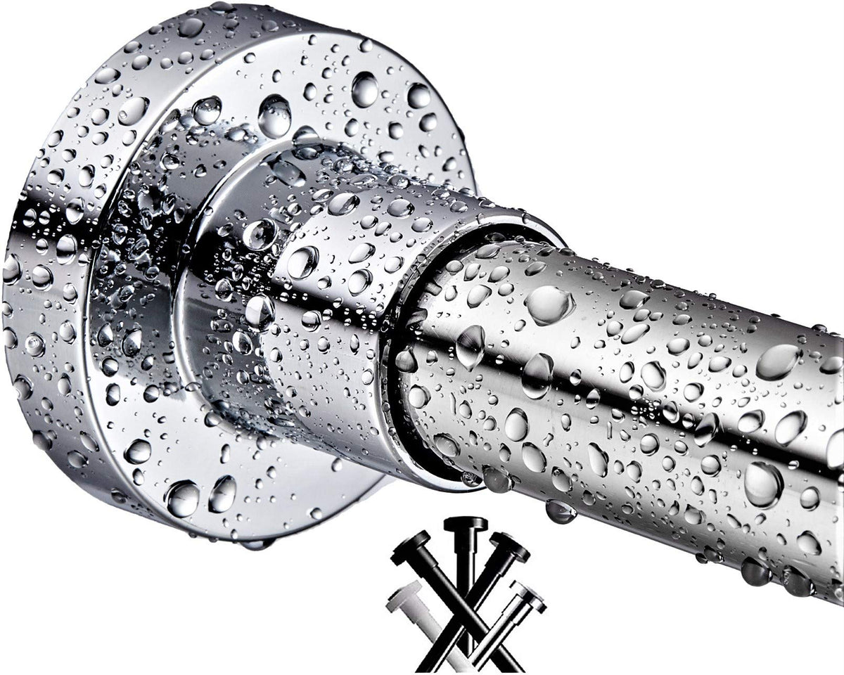BRIOFOX shower rod 43-73in demonstrates no-drill installation for bathrooms.