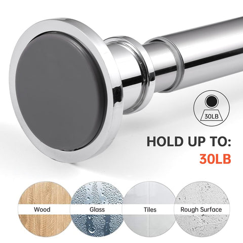 BRIOFOX shower rod non-slip rubber plate for stable grip.