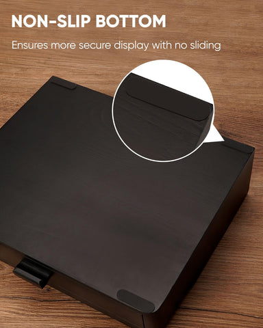 BRITEREE anti-fall enclosure protects delicate bottles on display shelves.