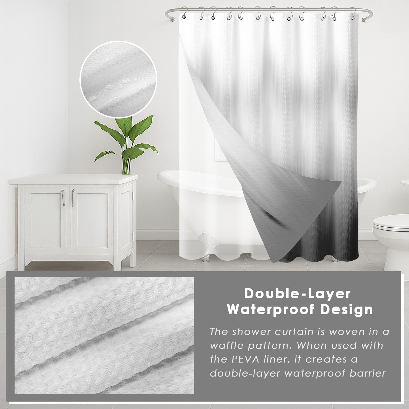 Britimes Grey Stripes bathroom decor setup showing coordinated pieces in a real bathroom.