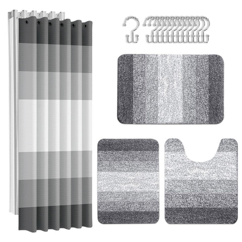 Britimes Grey Stripes curtain texture with waffle weave for stylish drape.