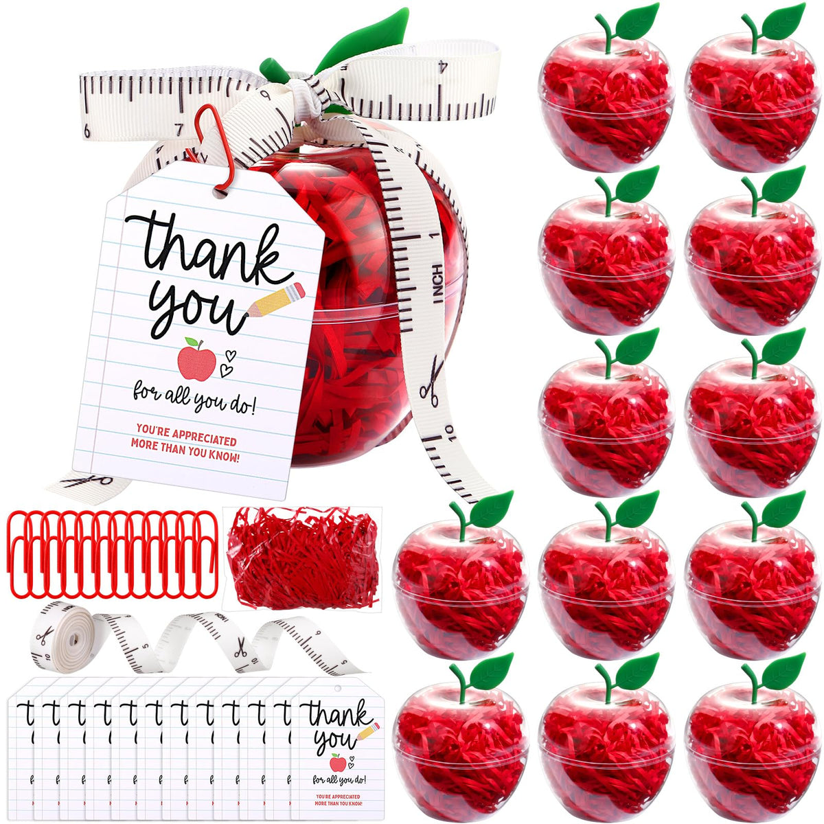 Briwooody clear apple containers 12-pack for gifts and decor