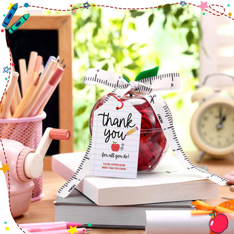 Briwooody apple containers with greeting cards for teachers