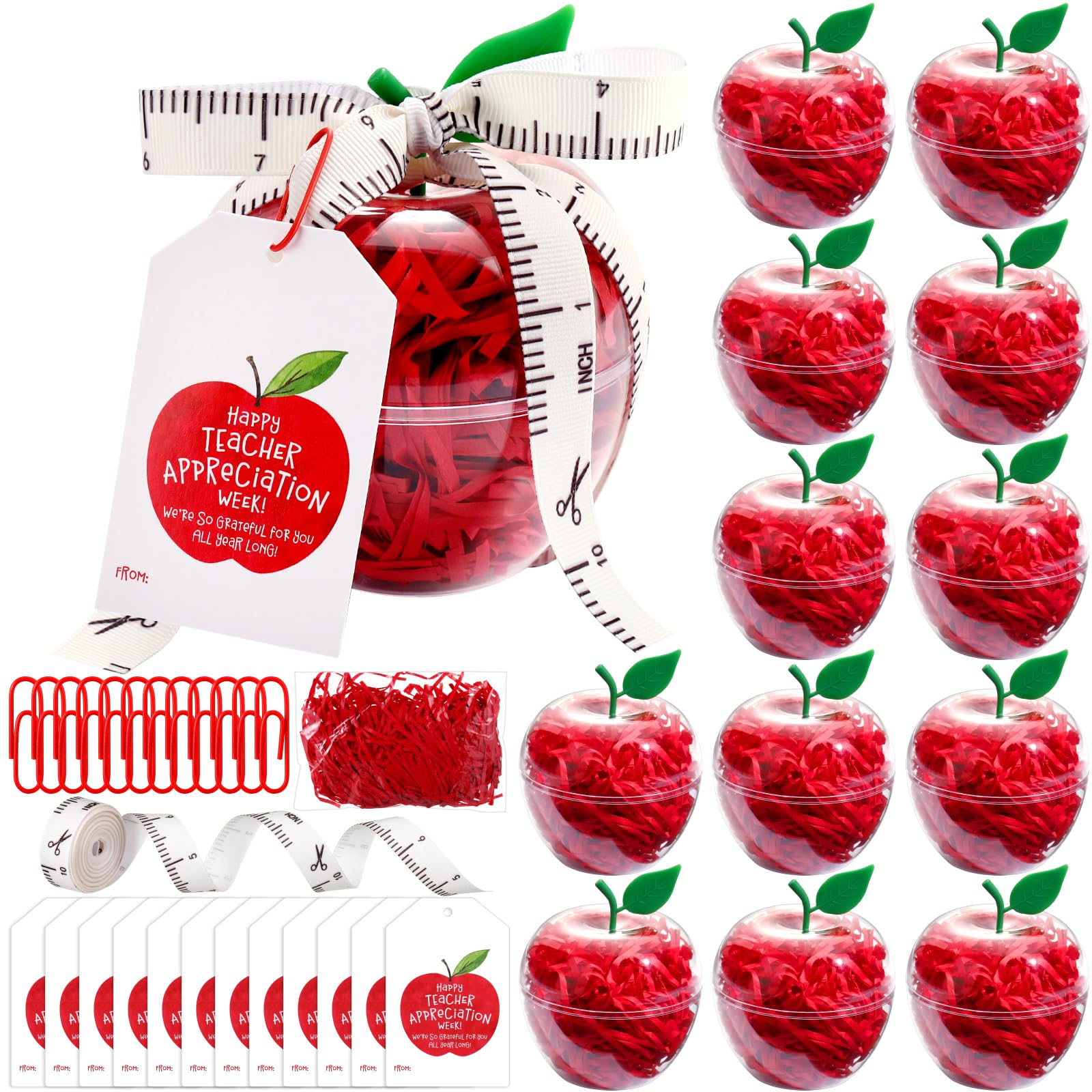 Briwooody apple-shaped candy jars 12-set for easy classroom gifting and party favors