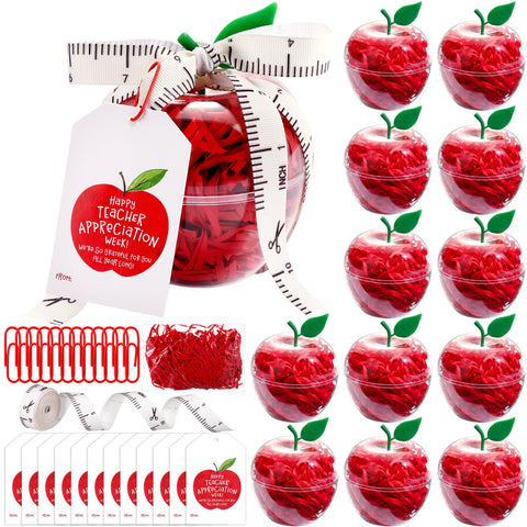 Briwooody apple-shaped candy jars 12-set for easy classroom gifting and party favors
