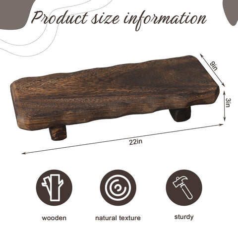 Briwooody farmhouse wood riser stand adds antique flair to kitchen shelves