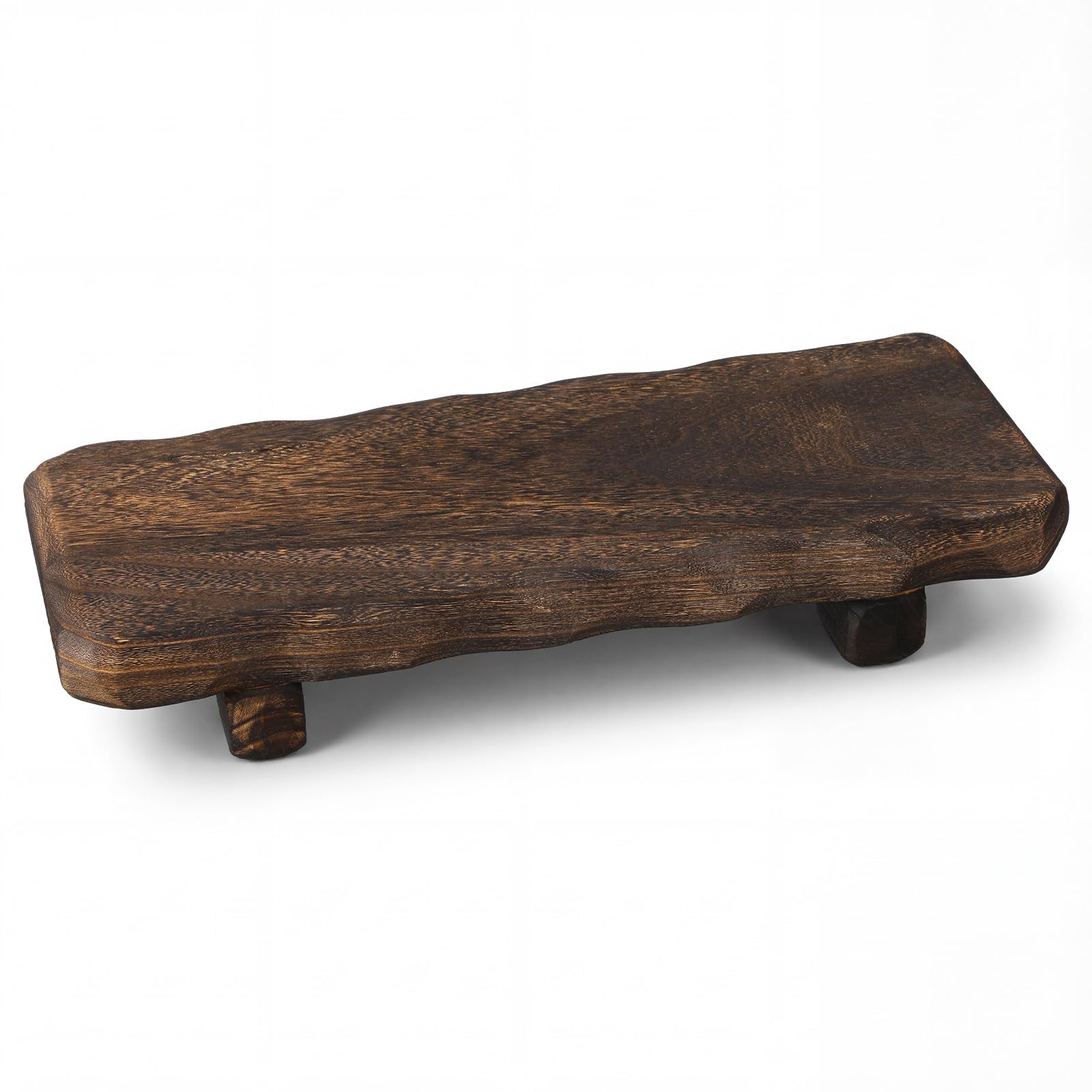 Briwooody large decorative wood board pedestal elevates items with rustic charm