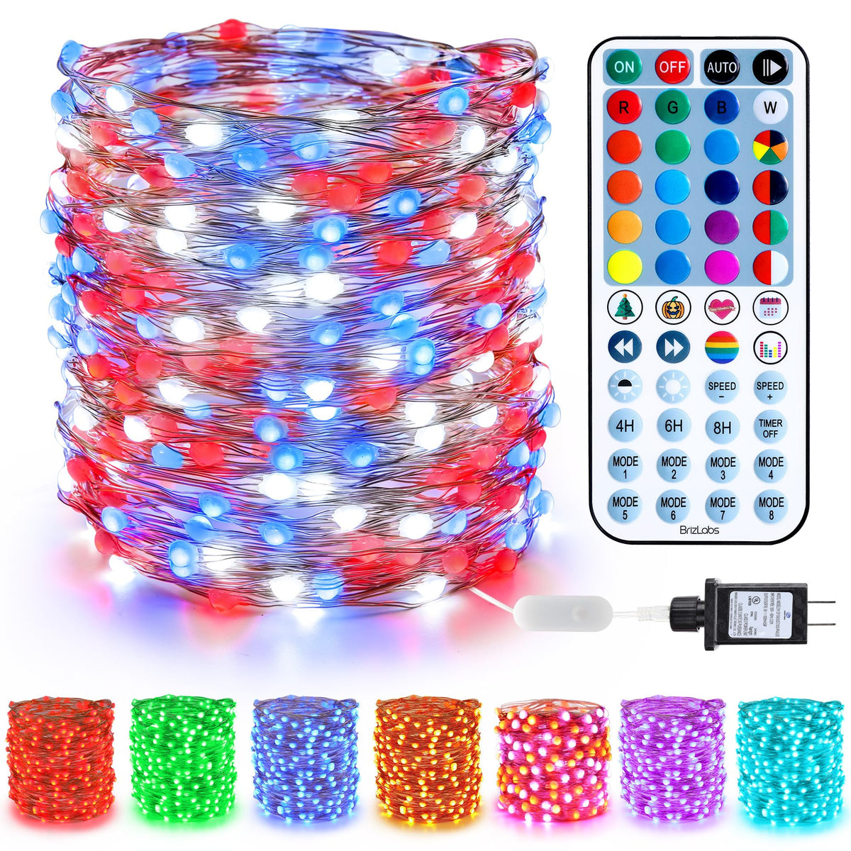 BrizLabs July 4th fairy lights 66ft remote setup for effortless party ambiance