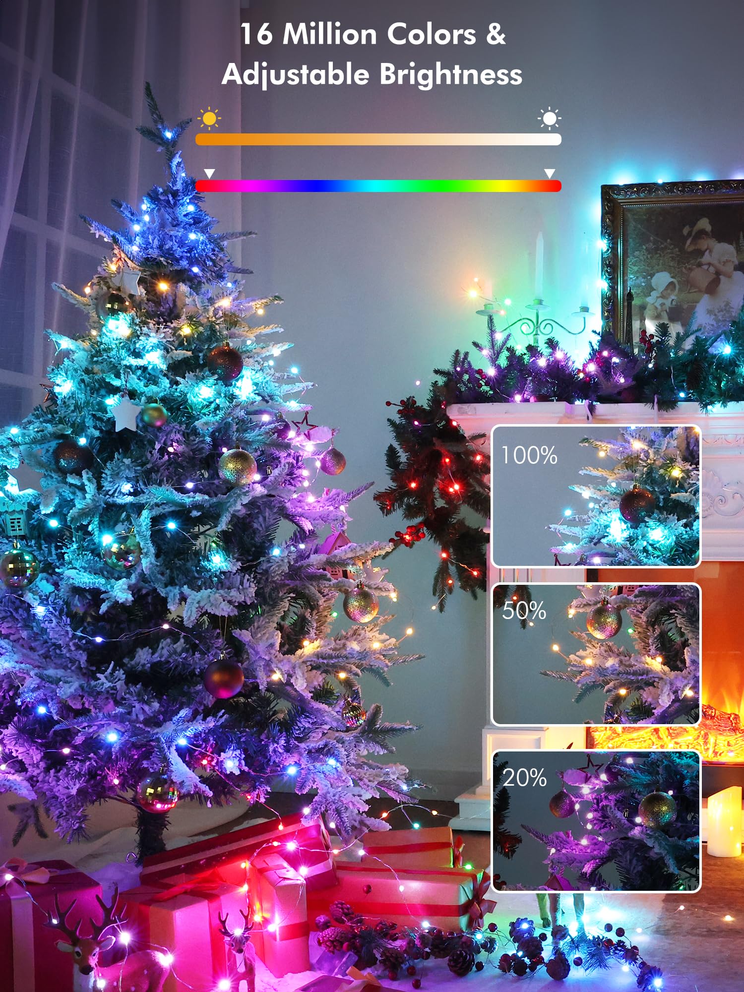 BrizLabs 66ft fairy lights suitable for indoor and covered outdoor spaces.
