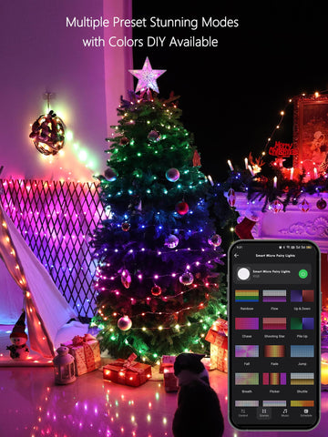 BrizLabs RGB color options create multi-color scenes for holidays and parties.