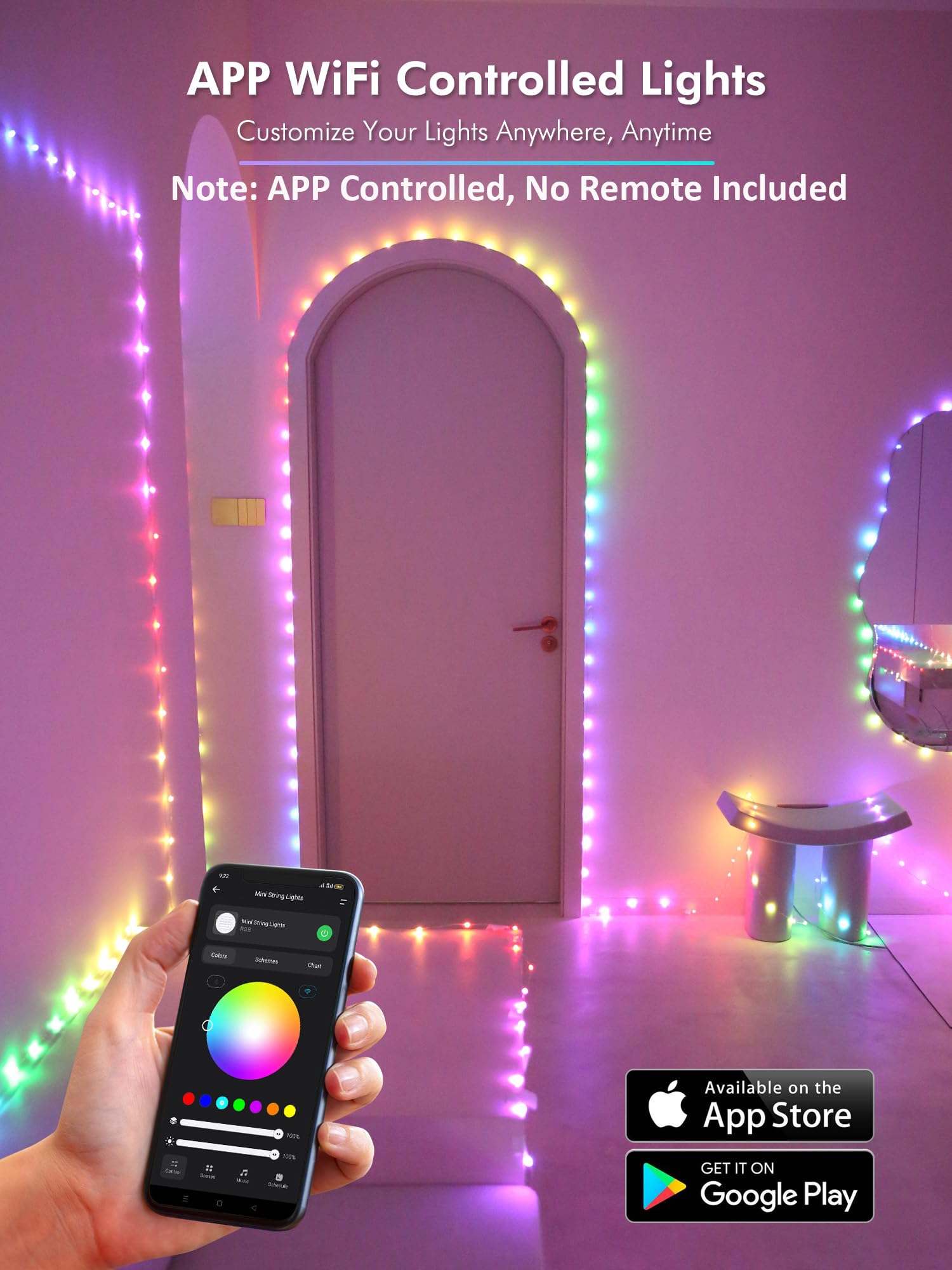 BrizLabs Fairy Lights with app control simplify setup and scheduling.