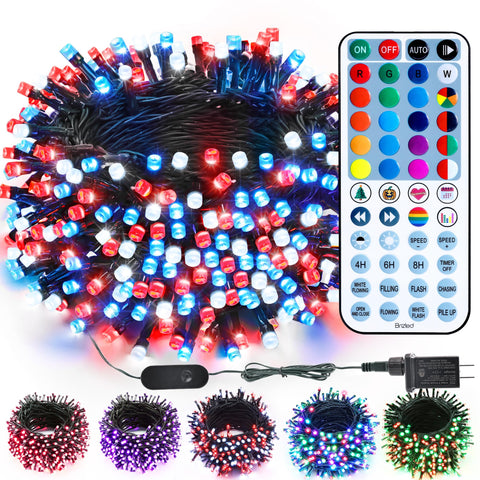 Brizled color-changing RGB Christmas lights show vibrant color options for holiday decor.