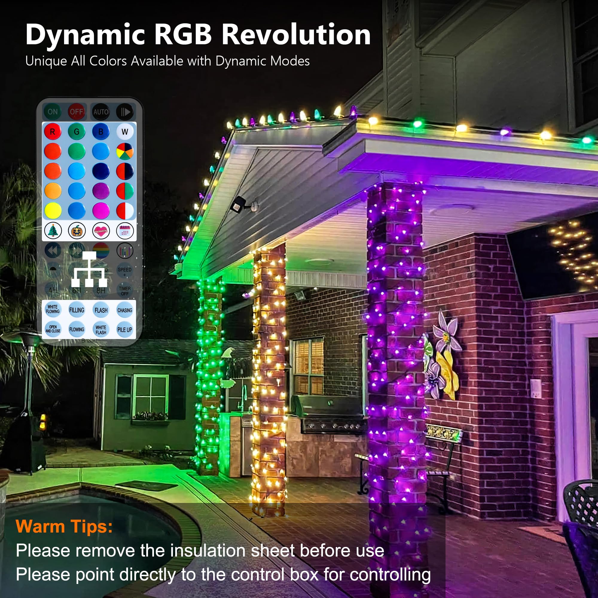 Brizled music-sync RGB LEDs synchronize with your playlist for lively celebrations.